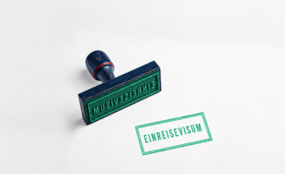 Grüner Stempel mit der Aufschrift „Einreisevisum“ als Symbol für die Einreise nach Ägypten